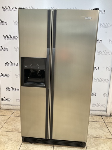 [98027] Whirlpool Used Refrigerator Side by side 36x68 1/2 (Stainless Steel) 