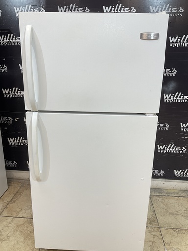 [98019] Frigidaire Used Refrigerator Top and Bottom 28x59 1/2” (White) 