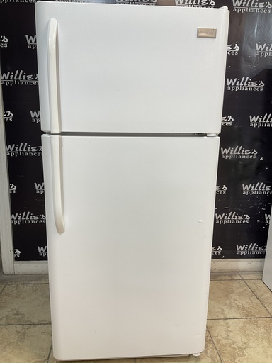 [98044] Frigidaire Used Refrigerator Top and Bottom 30x65 1/2” (White)