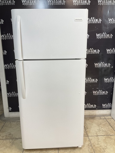 [98045] Frigidaire Used Refrigerator Top and Bottom 30x65 1/2” (White) 