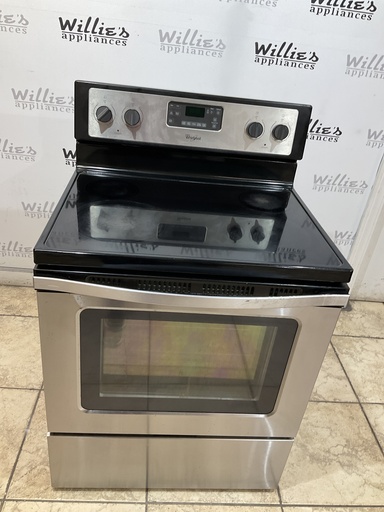 [98055] Whirlpool Used Electric Stove 30inches {3 prong} (Stainless Steel)