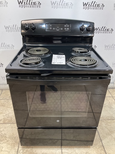 [98056] Ge Used Electric Stove 220volts (40/50 AMP) 30inches {no cord} (Black) 