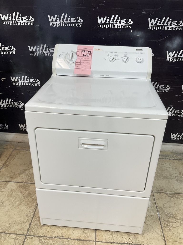 Kenmore Used Natural Gas Dryer 27inches (White) 