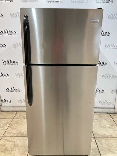 [98111] Frigidaire Used Refrigerator Top and Bottom 28x64 1/2” (Stainless Steel)