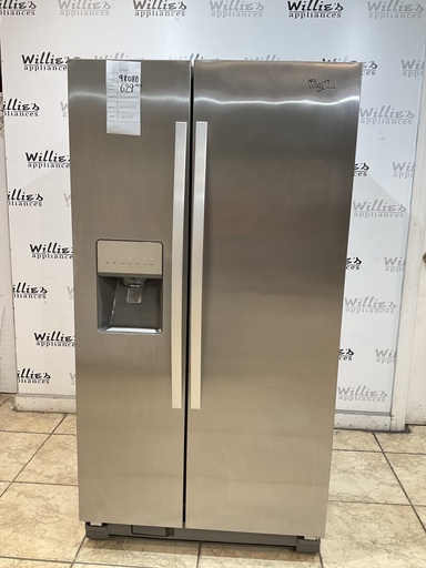 [98080] Whirlpool Used Refrigerator Side by Side 36x68 1/2” (Stainless Steel) 