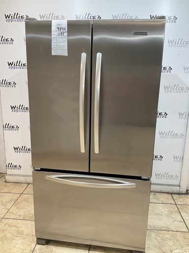 [98101] KitchenAid Used Refrigerator French Door Counter Depth 36x68 1/2’ (Stainless Steel) 