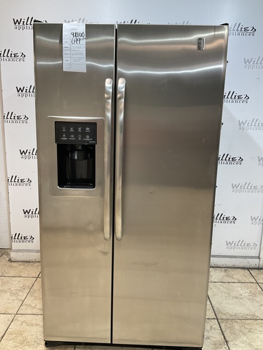 [98100] Ge Used Refrigerator Side by Side Counter Depth 36x69 1/2” (Stainless Steel) 