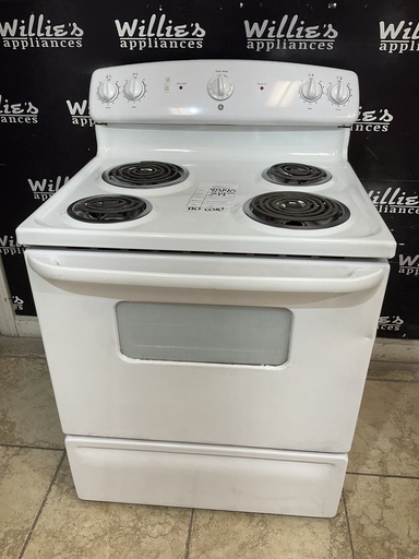 [98146] Ge Used Electric Stove 220volts (40/50 AMP) 30inches {no cord} (White) 