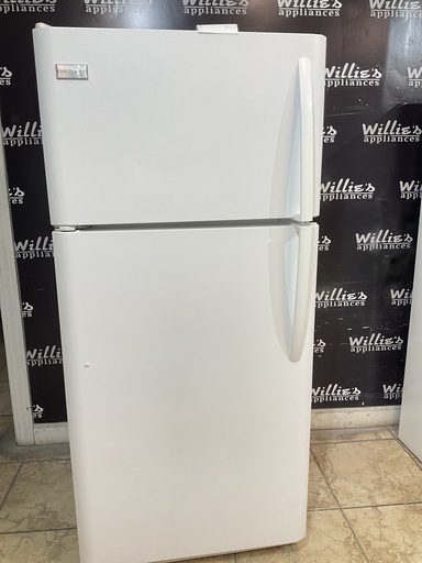 [98165] Frigidaire Used Refrigerator Top and Bottom 30x65 1/2” (White) 