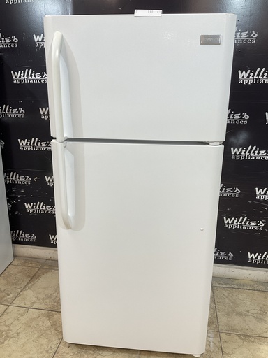 [98156] Frigidaire Used Refrigerator Top and Bottom 30x65 1/2” (White) 