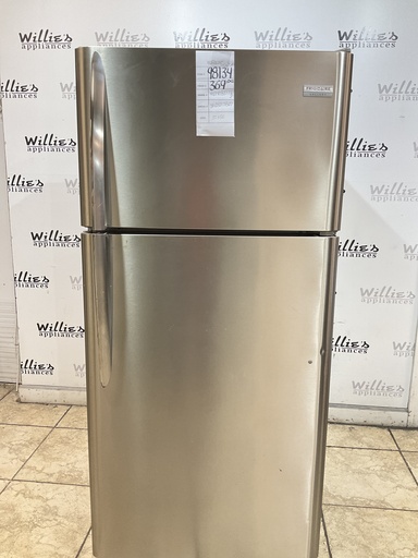 [98134] Frigidaire Used Refrigerator Top and Bottom 30x66 (Stainless Steel)
