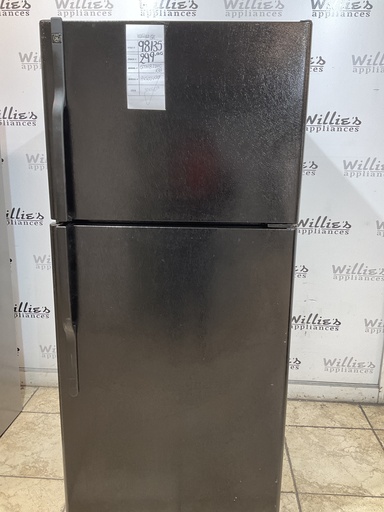 [98135] Ge Used Refrigerator Top and Bottom 30x66 1/2” (Black) 