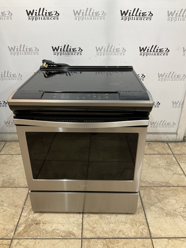 [98154] Whirlpool Used Electric Stove 220volts (40/50 AMP) 30inches {no cord} (Stainless Steel) 