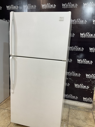 [98164] Whirlpool Used Refrigerator Top and Bottom 30x65 1/2” (White) 