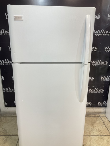 [98175] Frigidaire Used Refrigerator Top and Bottom 30x65 1/2” (White) 