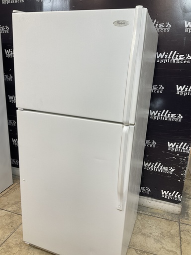 [98179] Whirlpool Used Refrigerator Top and Bottom 30x65 1/2” (White)