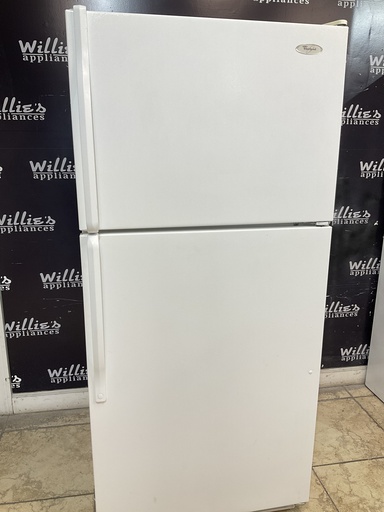 [98186] Whirlpool Used Refrigerator Top and Bottom 30x65 1/2” (White) 