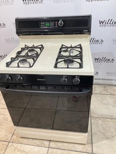 [98188] Hotpoint Used Natural Gas Stove 30inches (Bisque/Black) 