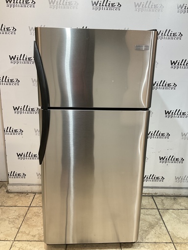 [98152] Frigidaire Used Refrigerator Top and Bottom 30x65 1/2” (Stainless Steel) 