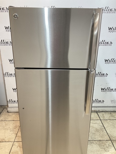 [98161] Ge Used Refrigerator Top and Bottom 28x64 (Stainless Steel) 