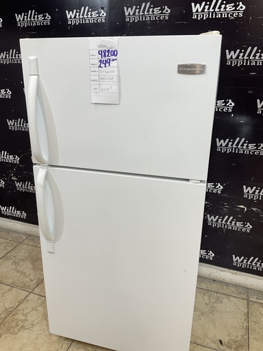 [98200] Frigidaire Used Refrigerator Top and Bottom 28x59 1/2” (White) 