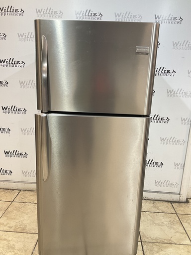 [98211] Frigidaire Used Refrigerator Top and Bottom 30x68 1/2” (Stainless Steel) 
