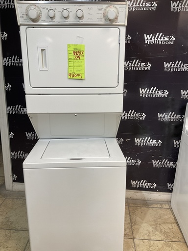 [98207] Whirlpool Used Electric Unit Stackable 220volts (30 AMP) 27x72 1/2” {4 prong} (White) 