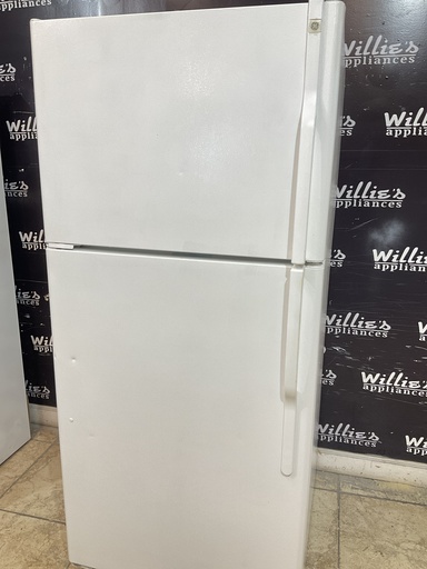 [98213] Ge Used Refrigerator Top and Bottom 30x66 1/2” (White)
