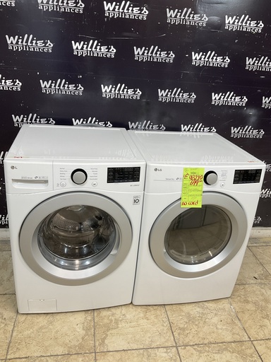 [98220] Lg Used Electric Set Washer/Dryer Frobt-load 27inches 220volts (30 AMP) 27inches {no cord} (White) 