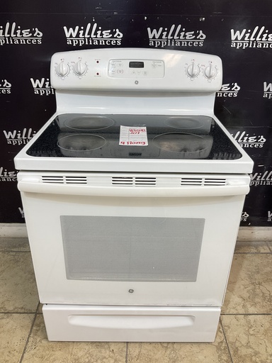 [98208] Ge Used Electric Stove 220volts (40/50 AMP) 30inches {4 prong} (White) 