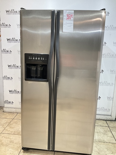 [98210] Frigidaire Used Refrigerator Side by Side Counter Depth 36x68 1/2” (Stainless Steel) 