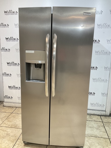 [98231] Frigidaire Used Refrigerator Side by Side 33 1/2” x70 (Stainless Steel)