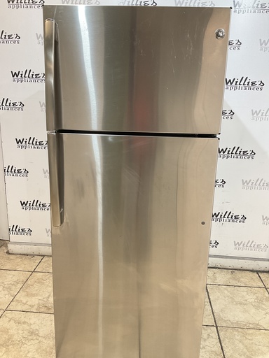 [98242] Ge Used Refrigerator Top and Bottom 28x67 (Stainless Steel) 