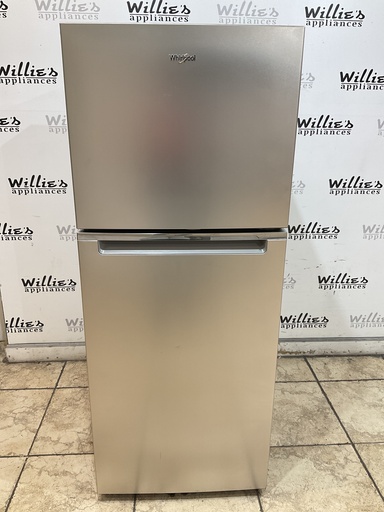 [98241] Whirlpool Used Refrigerator Top and Bottom 28x61 (Stainless Steel)