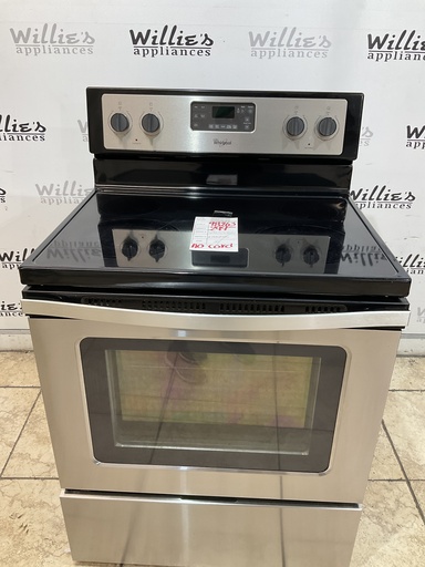 [98263] Whirlpool Used Electric Stove 220volts (40/50 AMP) 30inches {no cord} (Stainless Steel)