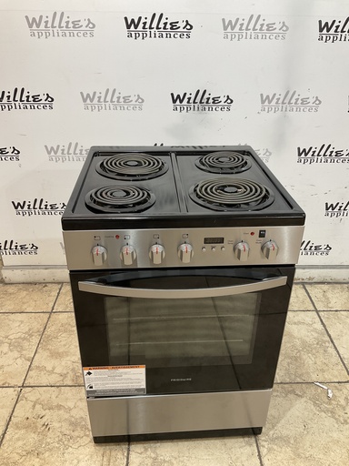 [98250] Frigidaire Used Electric Stove 220volts (40/50 AMP) 23 1/2” {4 prong}  (Stainless Steel)