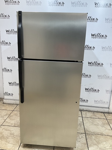 [98272] Ge Used Refrigerator Top and Bottom 28x64 1/2” (Stainless Steel) 