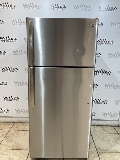 [98282] Ge Used Refrigerator Top and Bottom 28x64 (Stainless Steel) 