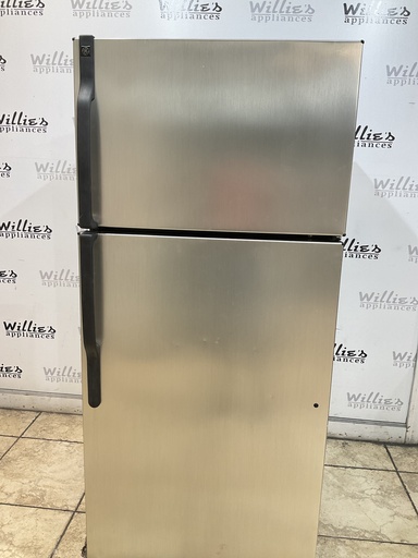 [98303] Ge Used Refrigerator Top and Bottom 28x64 1/2” (Stainless Steel)