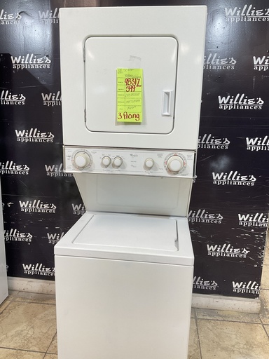 [98317] Whirlpool Used Electric Unit Stackable 220volts (30 AMP) 24x71 1/2” {3 prong}  (White) 