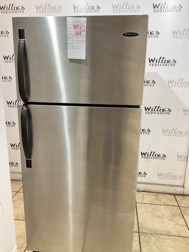 [98325] Frigidaire Used Refrigerator Top and Bottom 30x65 1/2” (Stainless Steel)