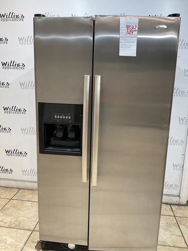 [98312] Whirlpool Used Refrigerator Side by Side 36x68 1/2” (Stainless Steel) 
