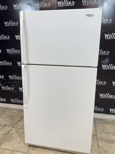 [98335] Whirlpool Used Refrigerator Top and Bottom 30x65 1/2” (White)
