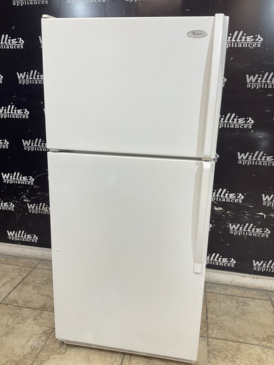 [98348] Whirlpool Used Refrigerator Top and Bottom 30x65 1/2” (White) 