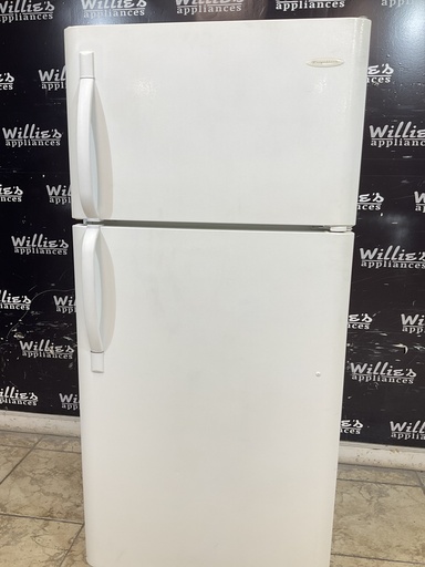 [98345] Frigidaire Used Refrigerator Top and Bottom 30x65 1/2” (White) 