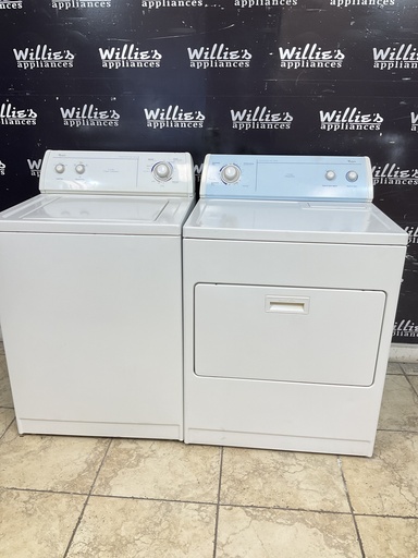 [98358] Whirlpool Used Electric Set Washer/Dryer 220volts (30 AMP) 27/29inches {4 prong} (White) 