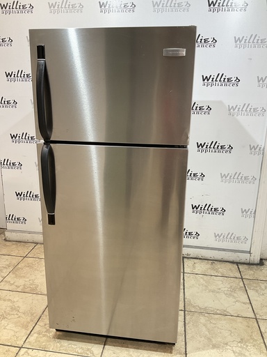 [98362] Frigidaire Used Refrigerator Top and Bottom 28x64 1/2” (Stainless Steel) 