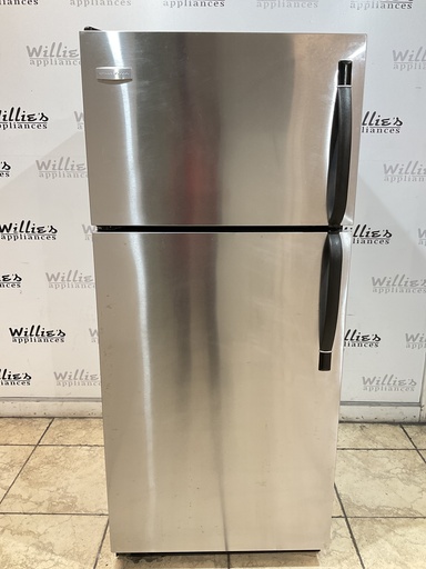 [98373] Frigidaire Used Refrigerator Top and Bottom 28x64 1/2” (Stainless Steel)