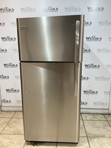 [98372] Frigidaire Used Refrigerator Top and Bottom 30x65 1/2” (Stainless Steel)