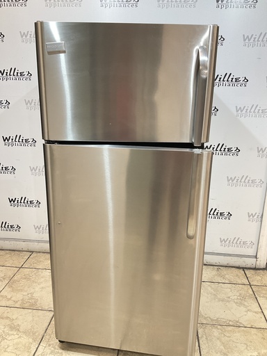 [98385] Frigidaire Used Refrigerator Top and Bottom 30x65 1/2” (Stainless Steel)